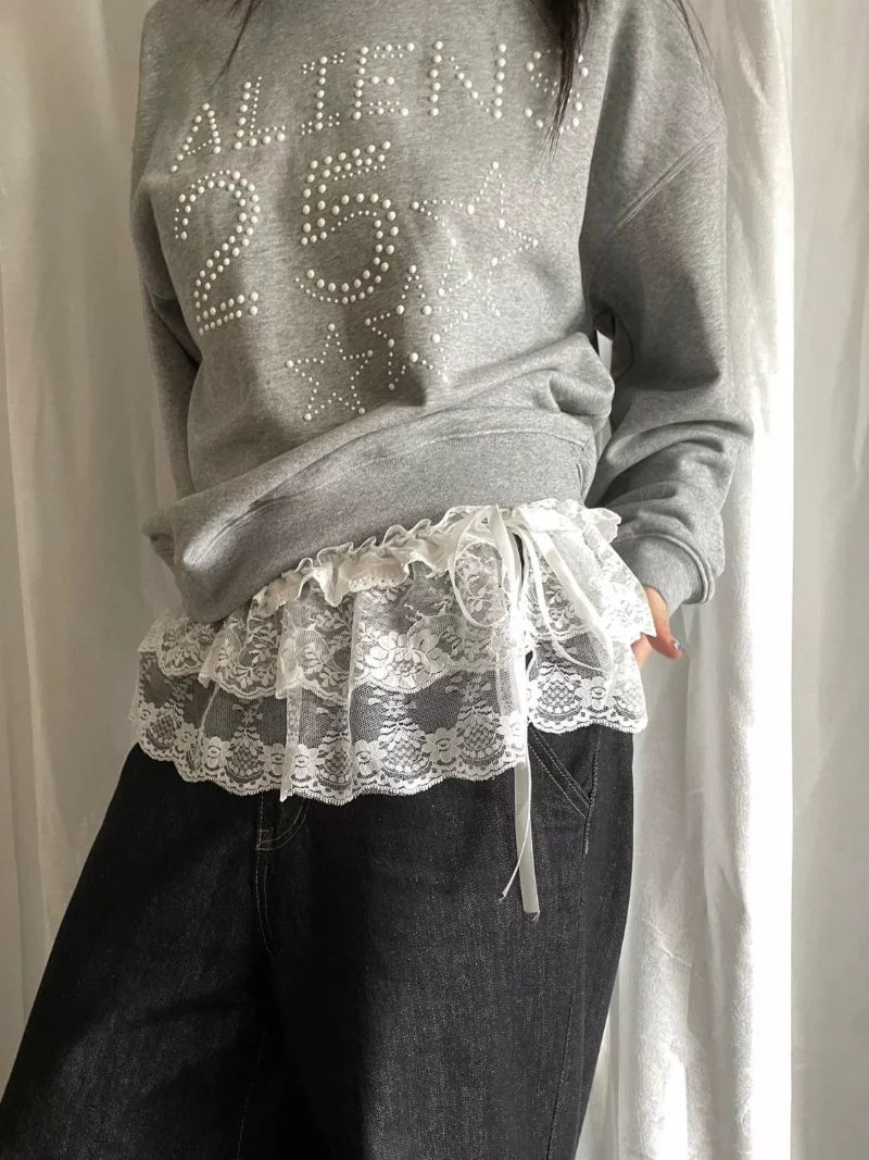 Women Y2K Korean Lace Mini Layered Skirt Streetwear Lace Up Ruffles Harajuku High Waist Pleated Ladies Jupe Skirts Clothes