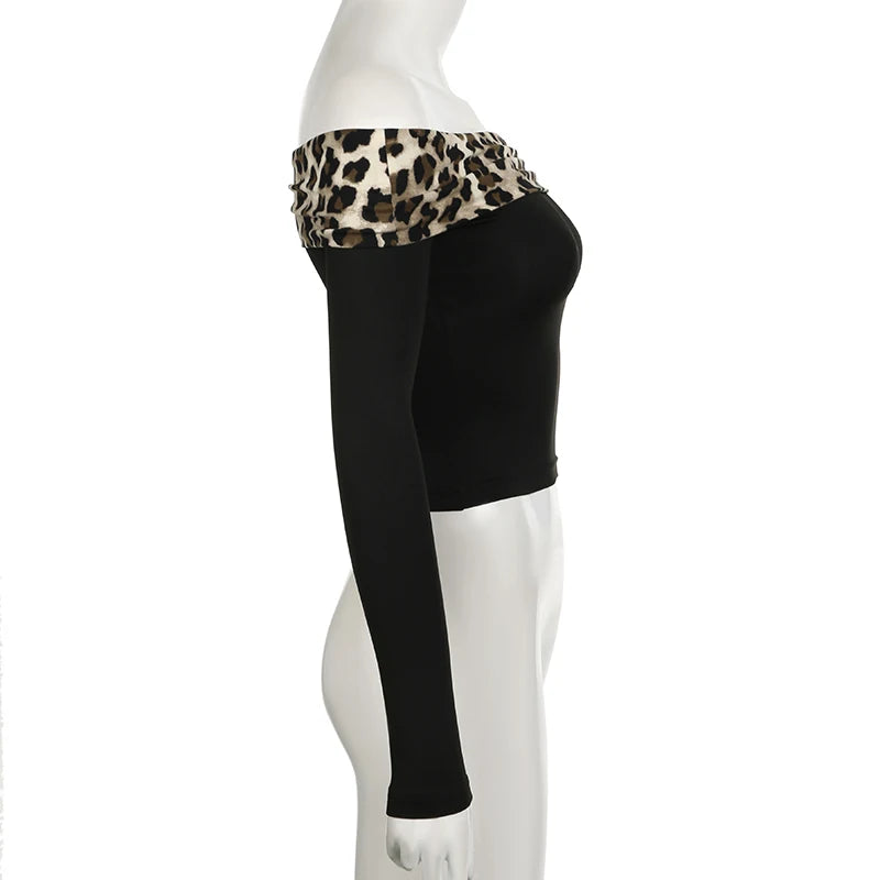 SUCHCUTE Leopard Print Patchwork Skinny Shorts Y2K Aesthetic 2000s Elastic Waist Bottoms Women Fashion Grunge Fairycore Clothes