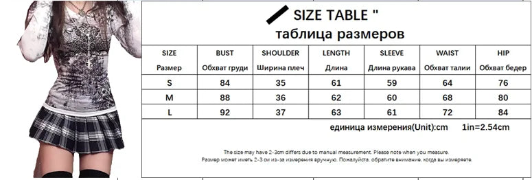 Rhinestone Graphic Print T-shirt Retro Harajuku Fairycore Grunge Slim Fit Pullovers Tees y2k Aesthetic Vintage Gothic Tos Women