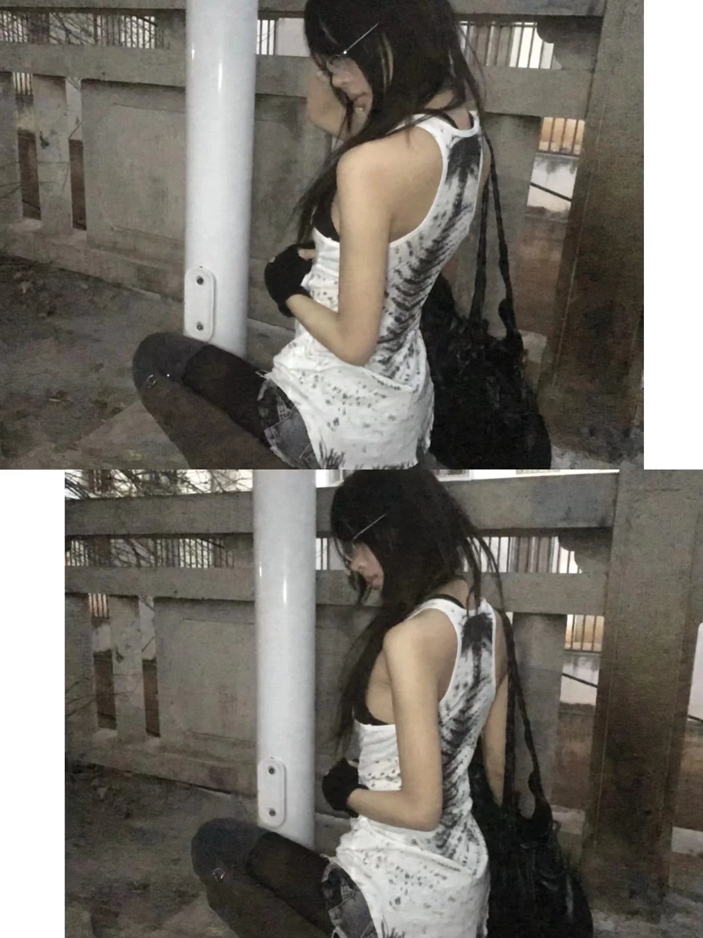 Karrcat Grunge Aesthetics Tie Dye Tank Top Trashy 2000s Style Long Tanktop Japanese Y2k Sleeveless Top Gothic Vintage Streetwear