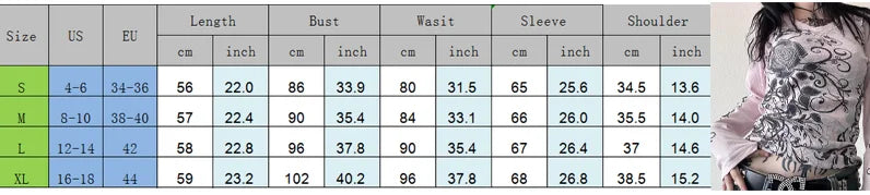 Rhinestone Graphic Print T-shirt Retro Harajuku Fairycore Grunge Slim Fit Pullovers Tees y2k Aesthetic Vintage Gothic Tos Women