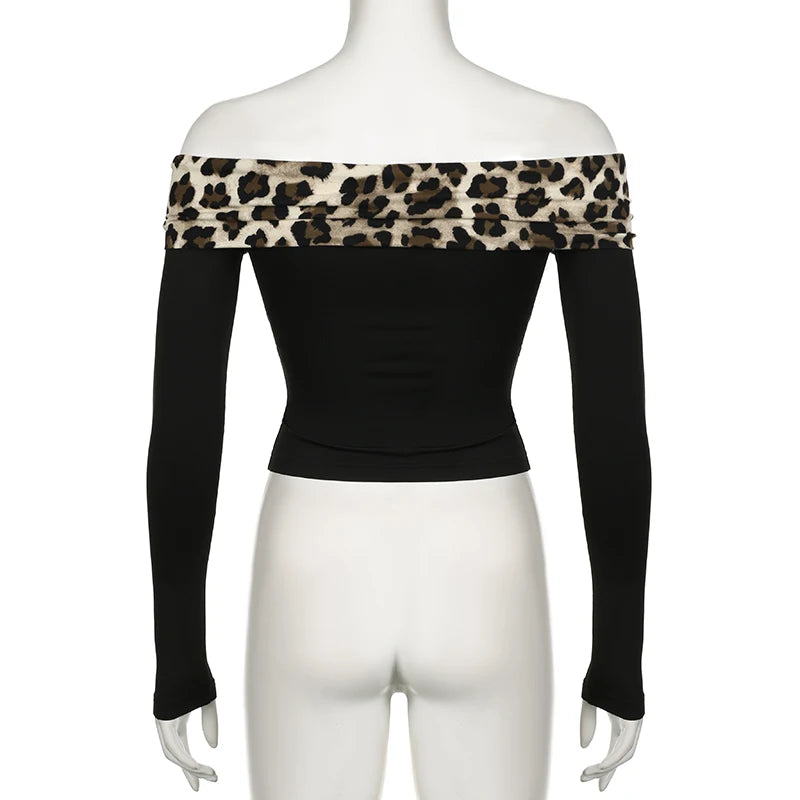 SUCHCUTE Leopard Print Patchwork Skinny Shorts Y2K Aesthetic 2000s Elastic Waist Bottoms Women Fashion Grunge Fairycore Clothes