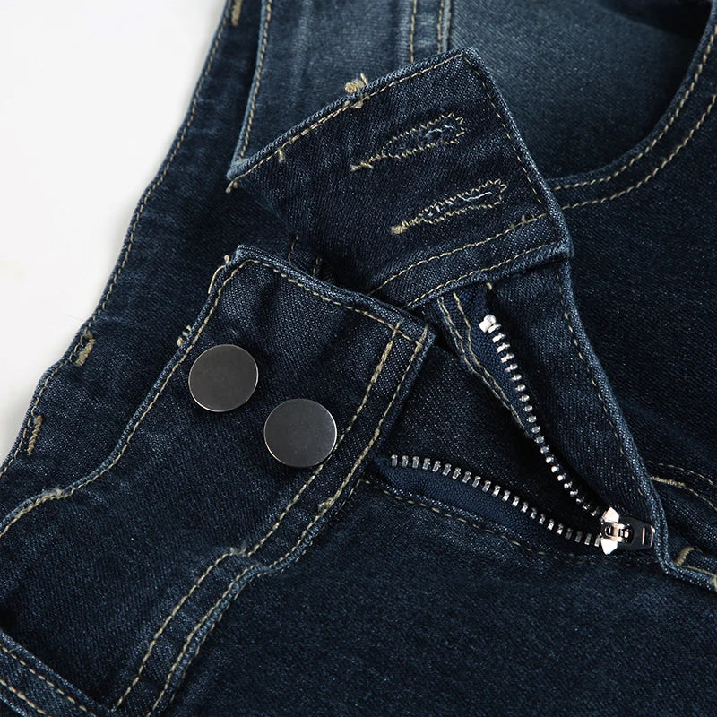 Weekeep Vintage y2k Flared Jeans Retro Button-up Low Rise Casual Denim Pants Harajuku 2000s Trousers Basic Aesthetic Mom Jeans